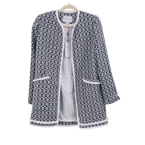 NWT Carolina Belle Jacket Coat Knit Blue White - Picture 1 of 10